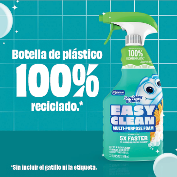 Botella de plástico 100 % reciclado*. *Sin incluir el gatillo ni la etiqueta