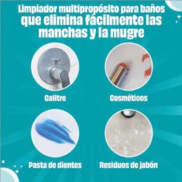 Limpiador multipropósito para baños que elimina fácilmente las manchas y la mugre