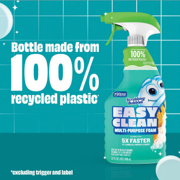 Bottle made from 100% recycled plastic*. *excluding trigger and label